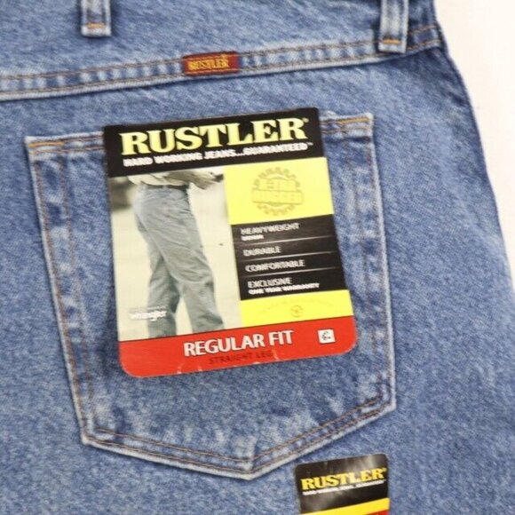 Rustler Jeans Mens 46x30 Blue Regular Fit Straight Leg New - Picture 5 of 6